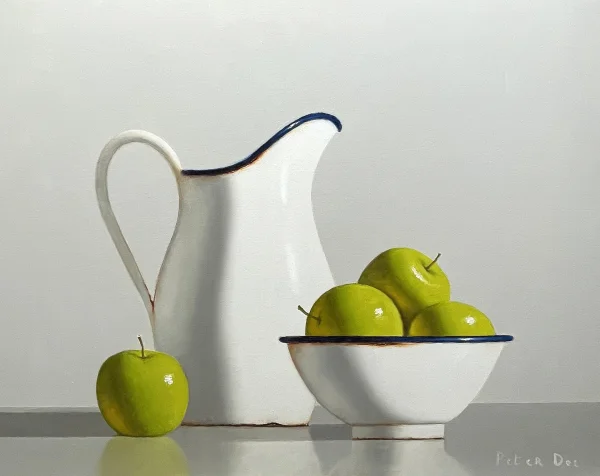 Peter Dee - Irish Artist - Vintage Enamelware with Apples